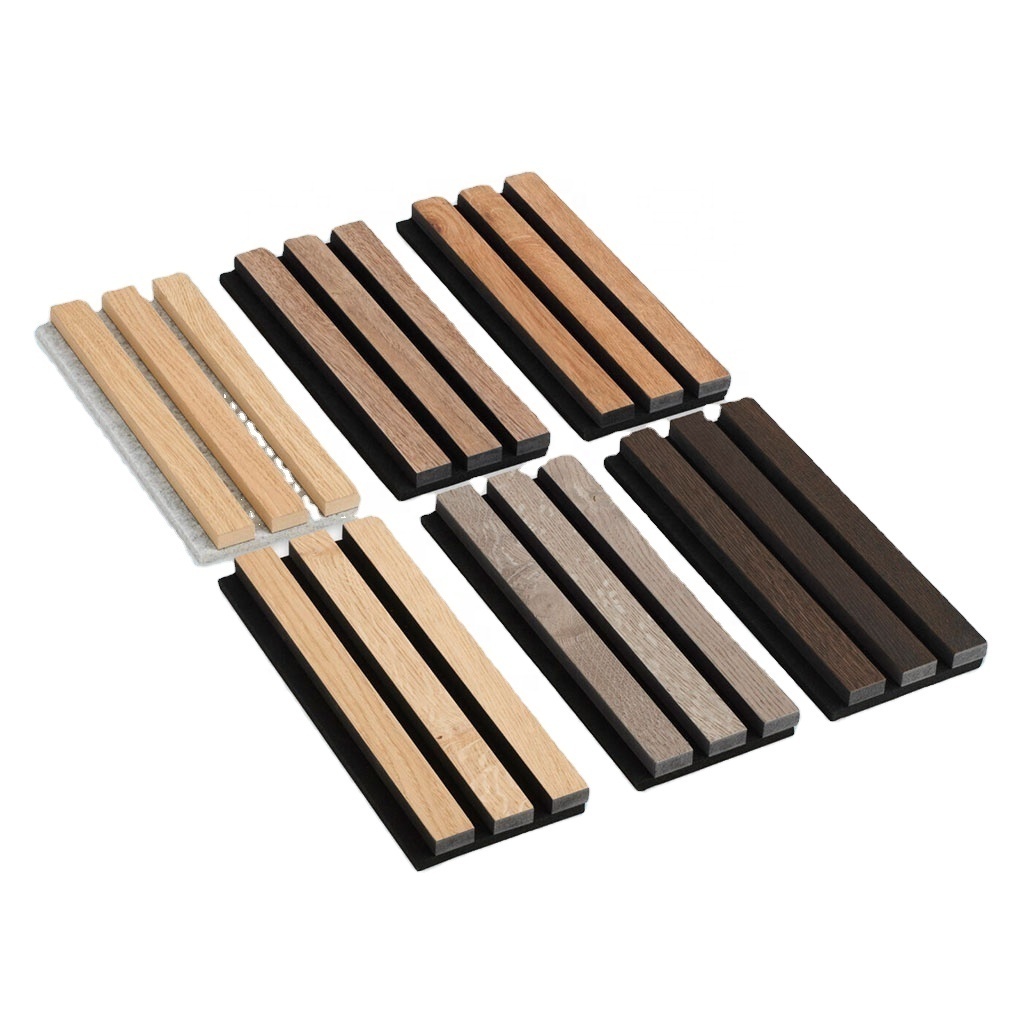 Sound insulation Akupanel wooden slat pet mdf Acoustic padded wall panels & boards