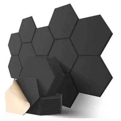 Upholstered wall panel Polyester Fiber PET Felt wall acoustic panel Hexagon wall panel