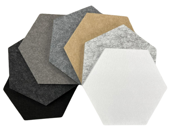 Upholstered wall panel Polyester Fiber PET Felt wall acoustic panel Hexagon wall panel