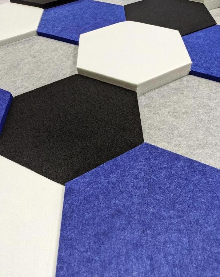 100%Recycled Pet felt 3D hexagon acoustic wall decoration acoustic ceiling tiles