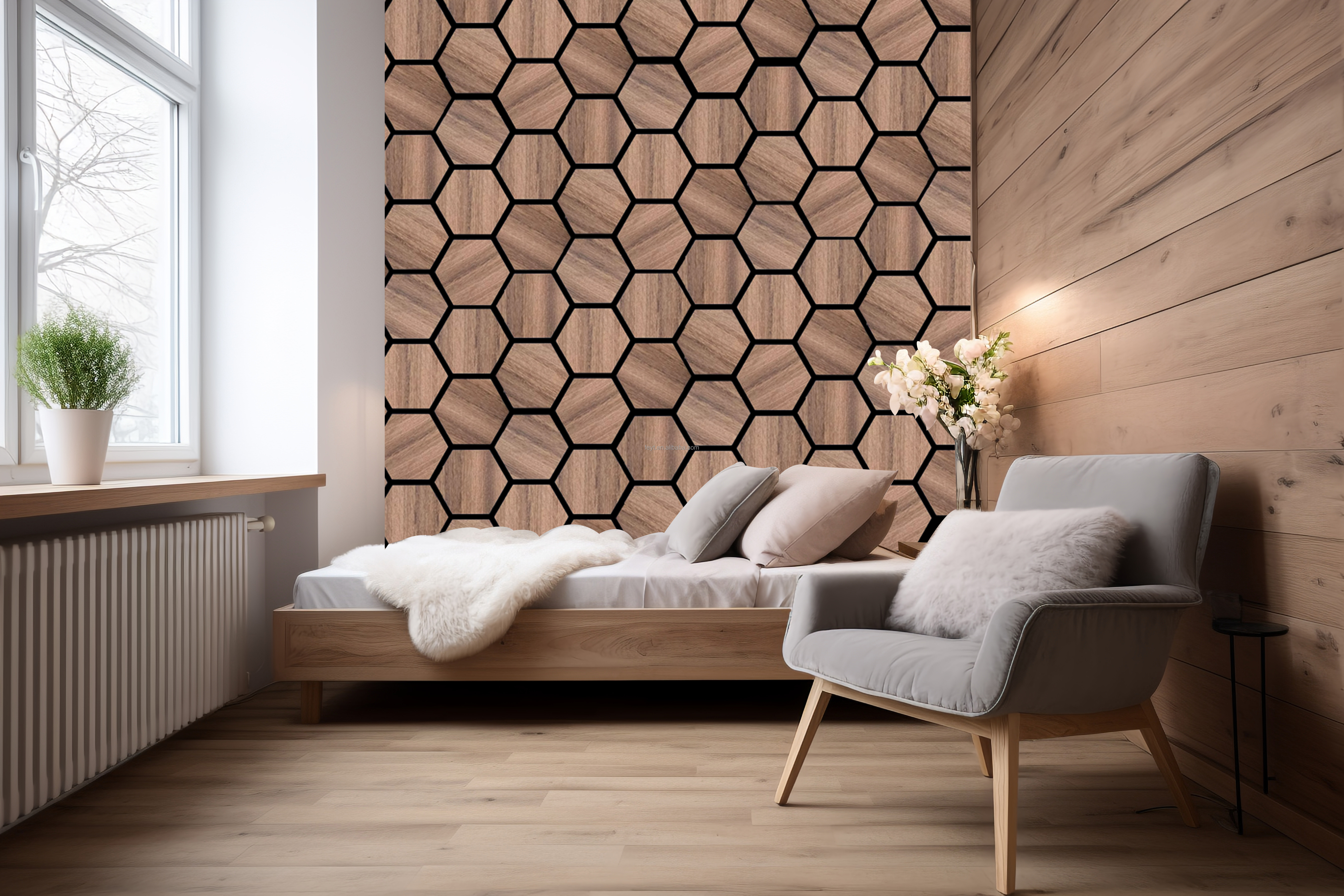 Geometric Sound Diffuser 3D Wall Decor Wood Sound Absorption Panel Acoustic Wall Panels