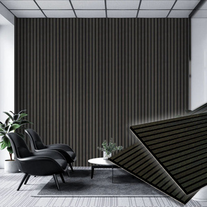 FEYT Decor Insulation Polyester Sound proof Acoustic Room Divider Interior Design Wooden Wall Panels