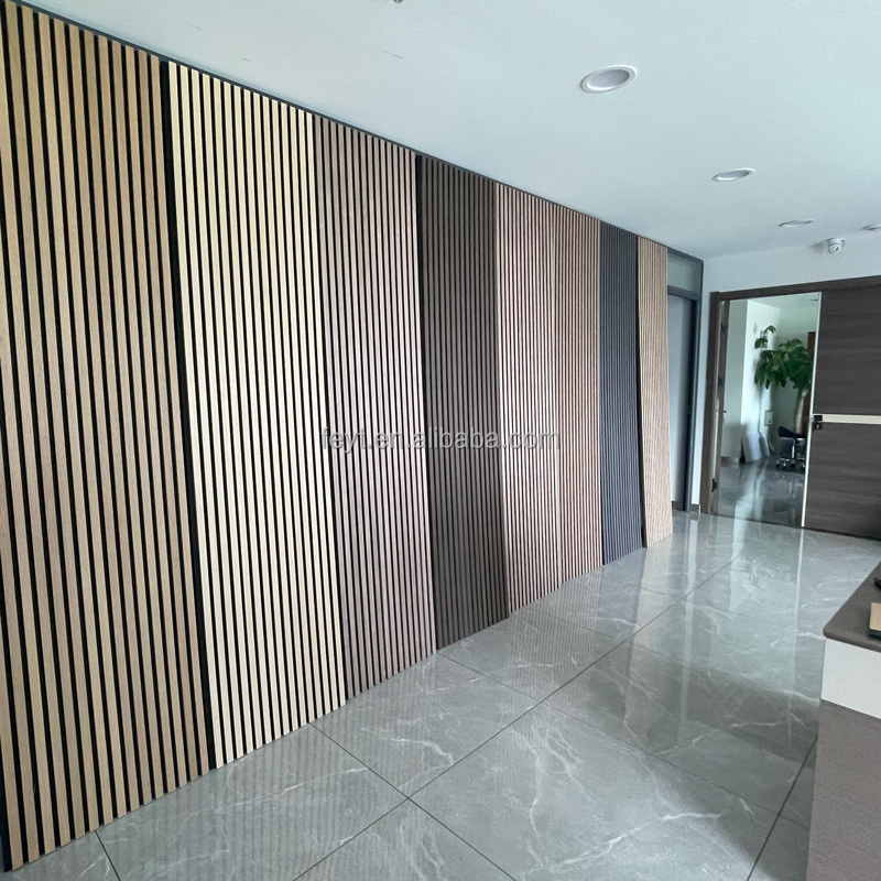 FEYT  soundproof wall panels MDF akupanel wood slatted wall acoustic felt panels for interior decoration Wall And Ceiling