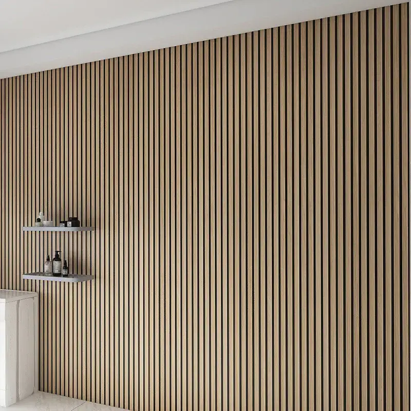 FEYT Hot Sale Slat Acoustic Panel Acoustic Wood Sound Proof  Wall Panels Wall Interior