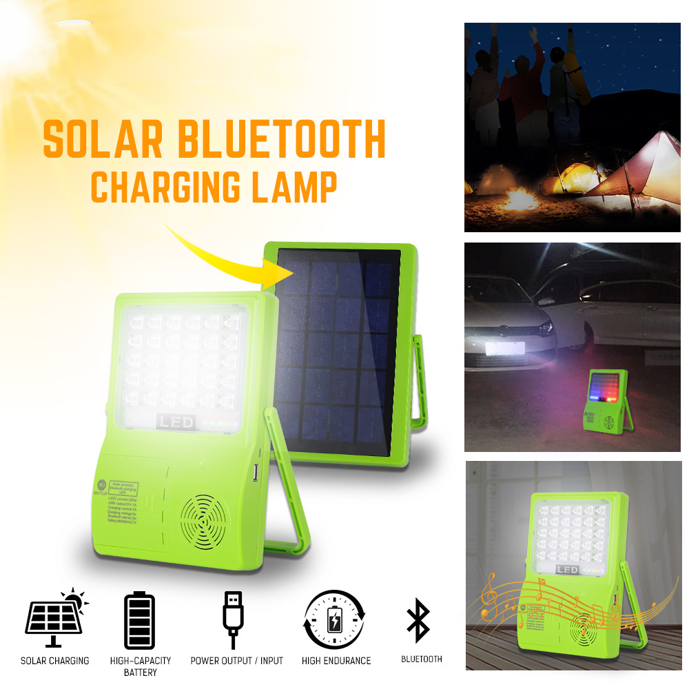 Solar LED Camping Lantern Outdoor Solar Lightings Solar Charging/usb Charging Bluetooth Speaker Powerbank DC5V LED Working Lamp