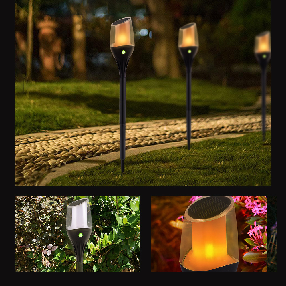 NEW Led Solar Flame Light Outdoor Waterproof IP65 Night Light 12v Lawn Projection Lamp Solar Torch Lights With Flickering Flames