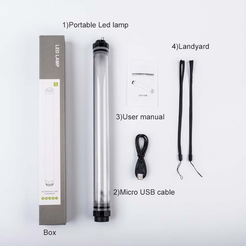 NEW 18650 10400mAh li-ion Battery wireless outdoor parasol lighting waterproof rechargeable led tube camping lights lantern