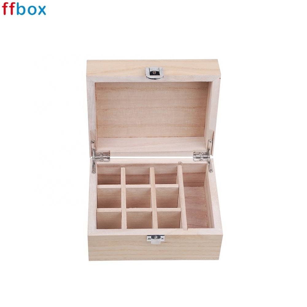 Pine Wood or Paulownia Wood Custom Case Display Perfume Essential Oils Bottle Box