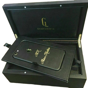 Custom Cheap Matte Black Wooden Luxury Iphone Packaging Gift Box Manufacturer