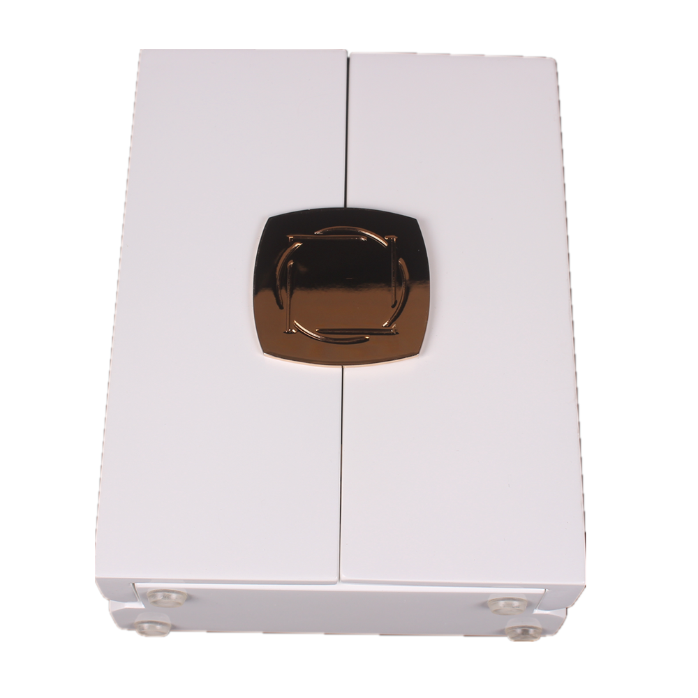 Luxury design white piano lacquer Dubai perfume  packaging  wooden double door perfume gift Display box