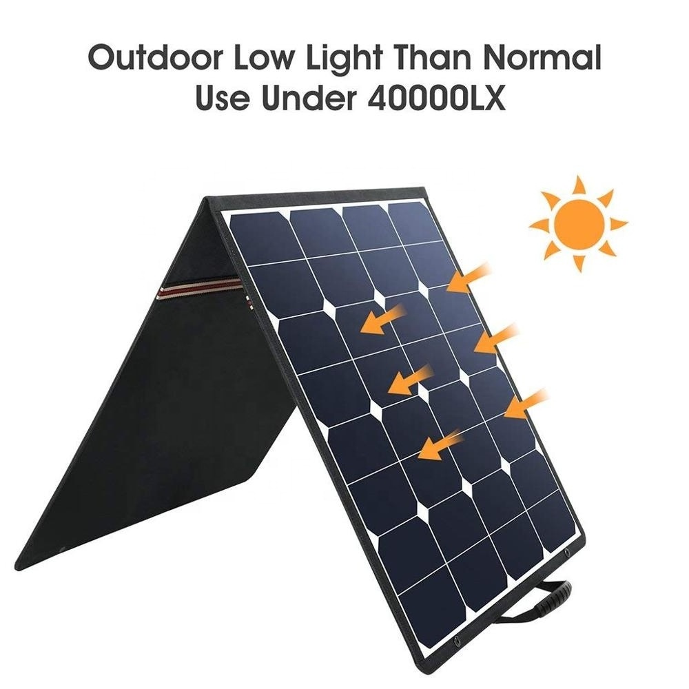 60W Portable Solar Panel Foldable Solar Charger 5V USB 18V DC Output Waterproof Solar Panel