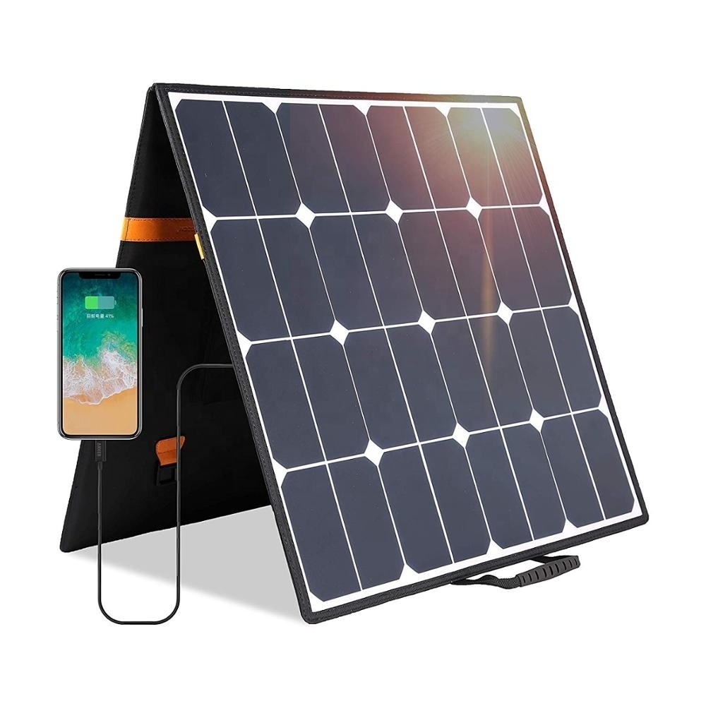 60W Portable Solar Panel Foldable Solar Charger 5V USB 18V DC Output Waterproof Solar Panel