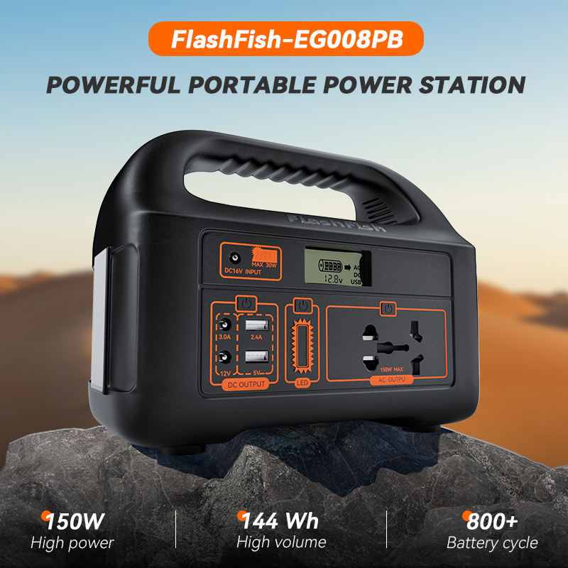 Best Price Supply 150W Rechargeable Portable Power Station With Led Light Solar Generator with 30W Solar Panels Completed Set