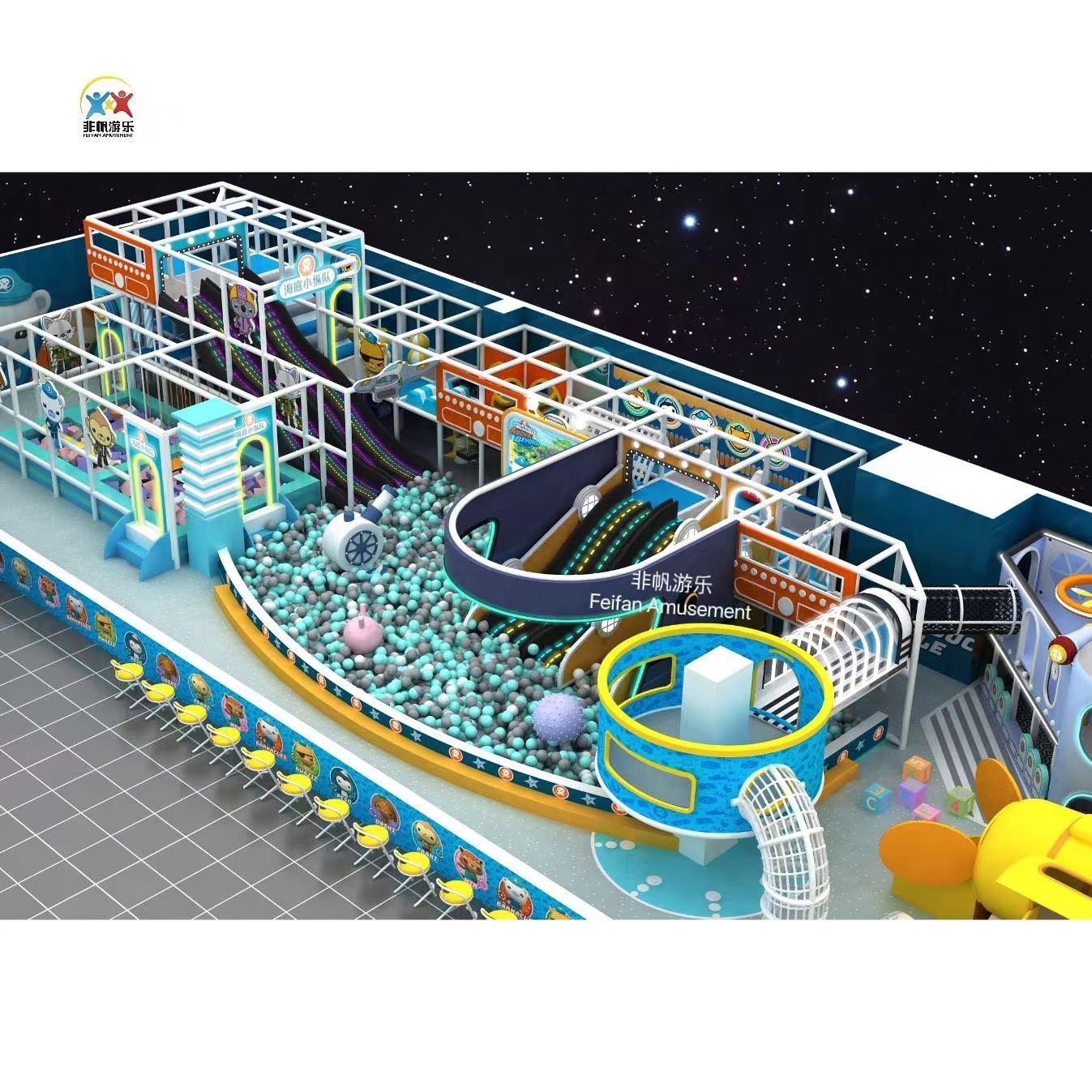 NEW Octonauts Themed Indoor Kid Zone Customized Soft Play Playground for Kindergarten Children's Amusement Tower