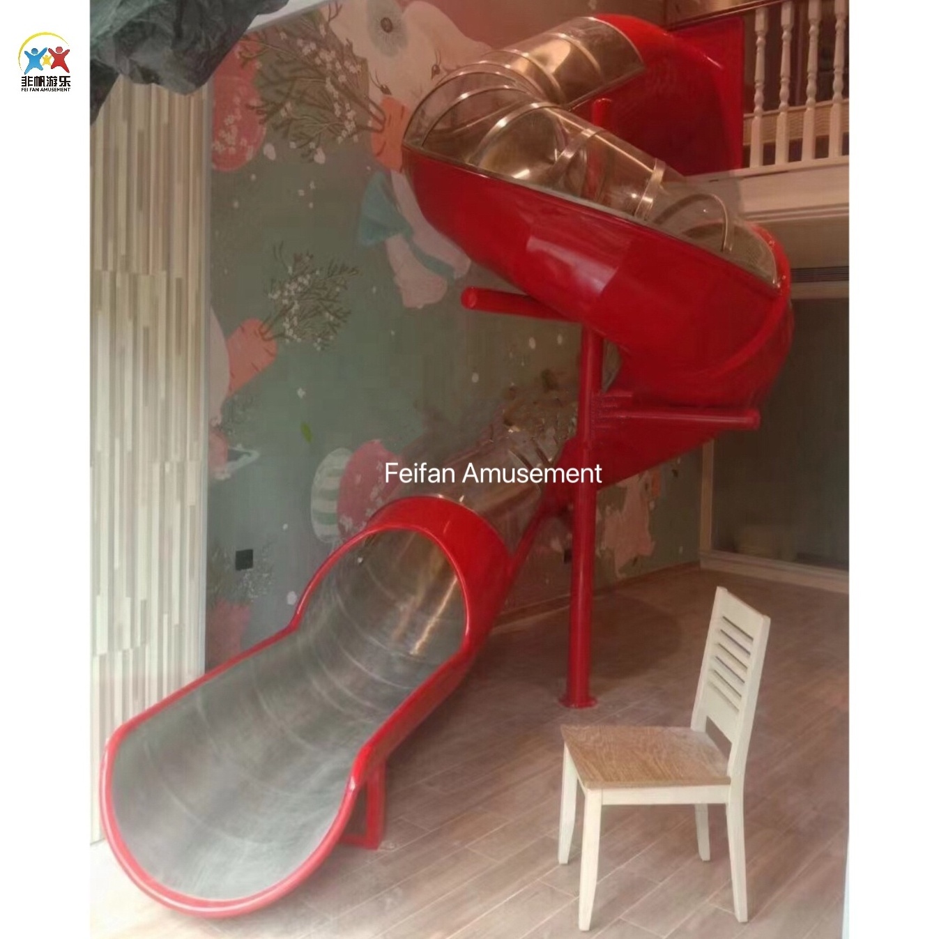 High Quality Stainless Steel Slide Playground Semi Transparent Pink Tube Slide Factory Customized for Amusement Park Products