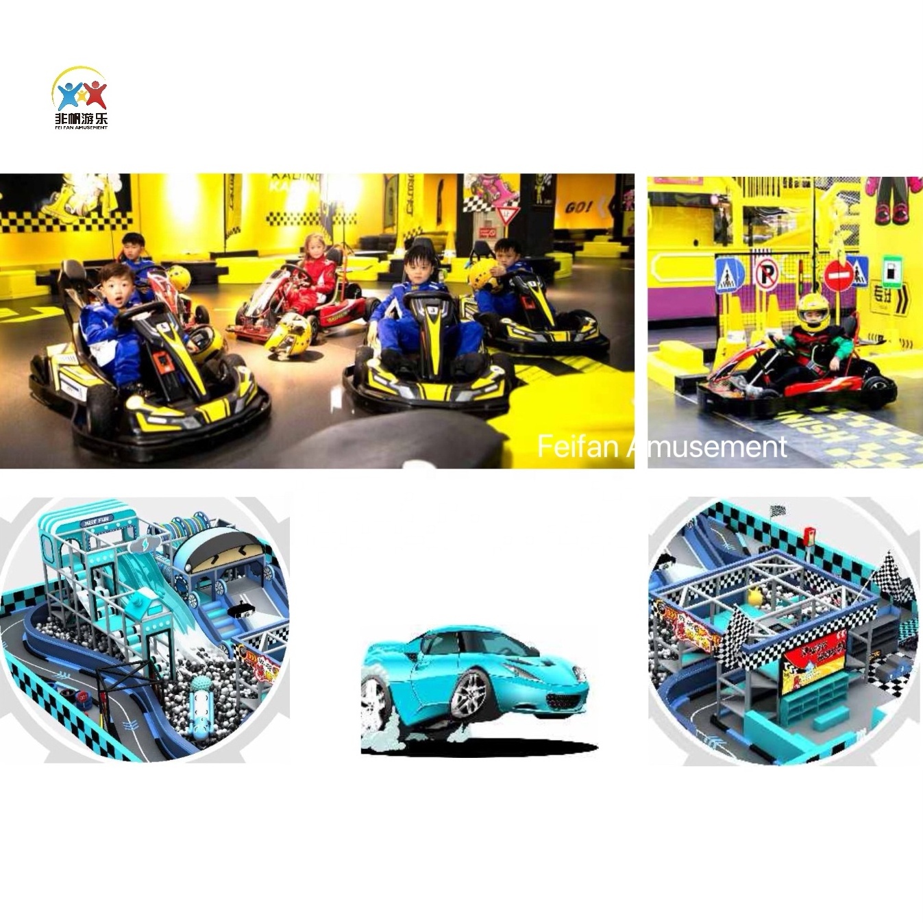 Ultimate Racing Car Set Playground Indoor Play Area Children Exciting Soft Games Customized by Chinese Factory