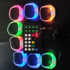 silicone luminous led flashing bracelete remote controlled led light up bracelet wristbands