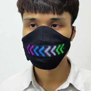 Programmable Luminous Led Screen Face Mask For  Music Party Christmas  Light Up led message app Mask