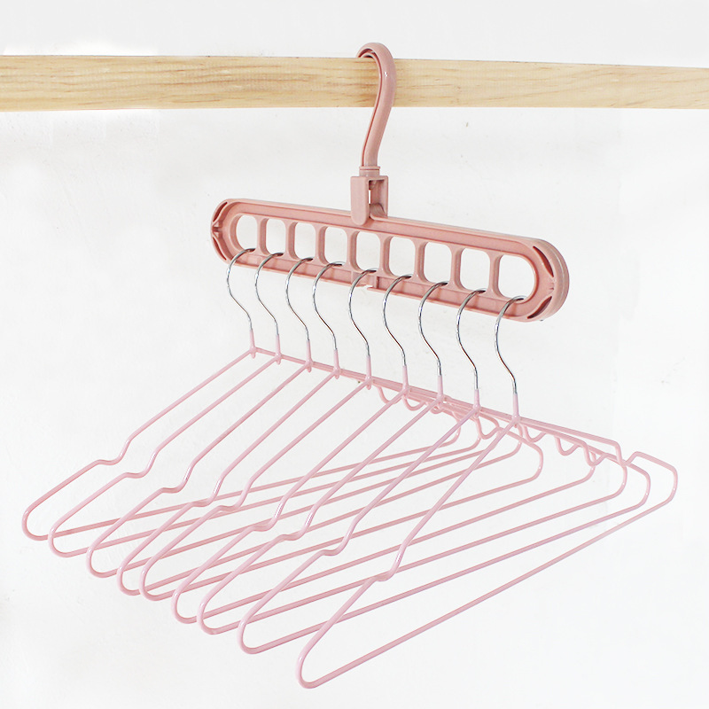 Laundry Magic Clothes Hanger With 9 Holes Balcony Window Sill Clothes Hanger Foldable Plastic Hangers