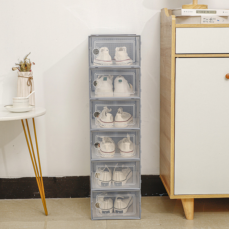 Plastic Shoe Cabinet Transparent Box Acrylic For Sneakerview Acrylic Shoe Boxes With Shoe Box Storage Stackable