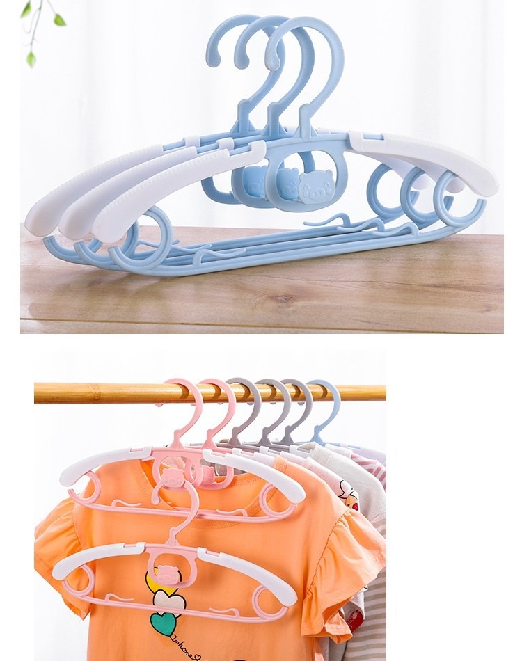 Wholesale Dual-use Multifunctional Space Saving Coat Stand Rack Retractable Slim Non-slip Plastic Baby Clothing Hanger