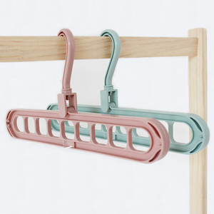 Laundry Magic Clothes Hanger With 9 Holes Balcony Window Sill Clothes Hanger Foldable Plastic Hangers