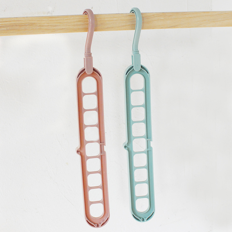 Laundry Magic Clothes Hanger With 9 Holes Balcony Window Sill Clothes Hanger Foldable Plastic Hangers