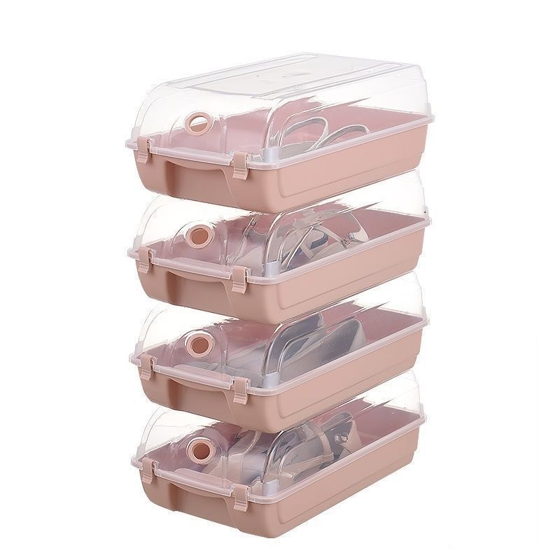 Plastic Shoe Boxes Clear Stackable Storage Cabinet Pc Storage Boxes & Bins Carton Injection Square Modern