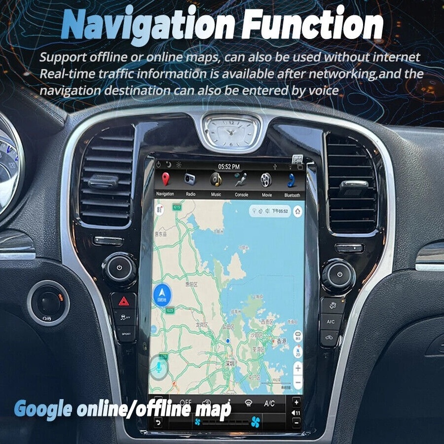 13.6'' Android Radio For Chrysler 300C from 2013-2019 Car Multimedia Player GPS Navigation 2 Din Carplay Android auto Stereo