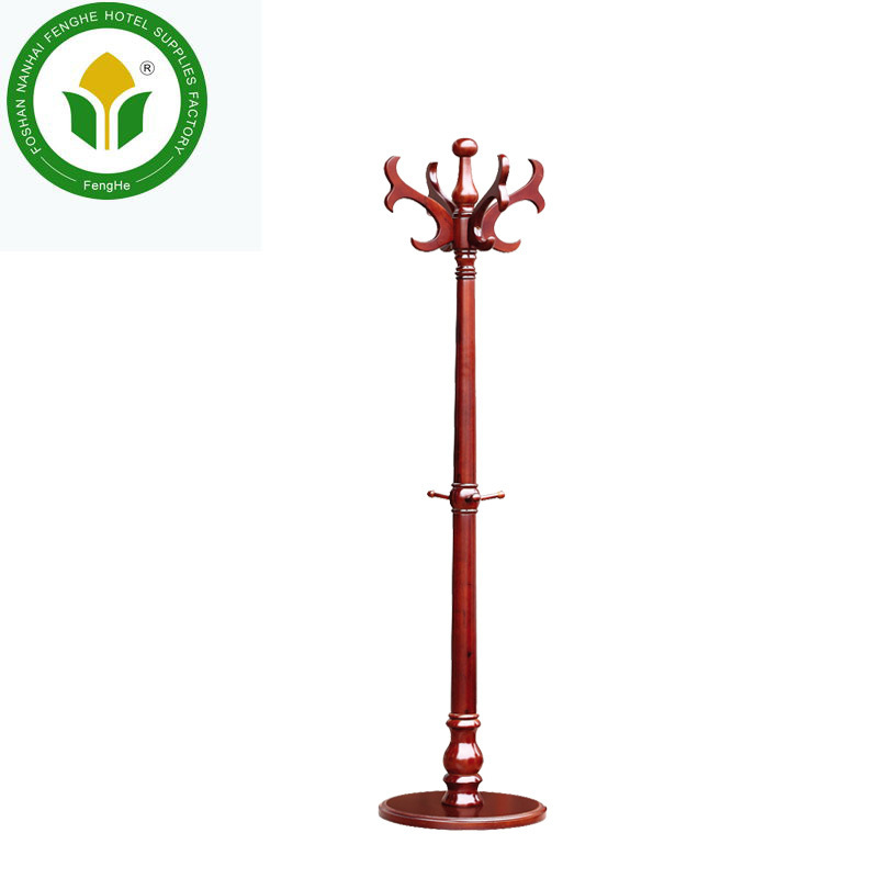 Hospitality supplies vertical wooden antique clothes hangers standing clothes tree clothes rack