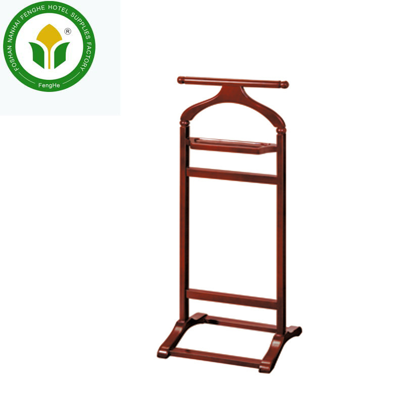 Modern design hotel four wheels wooden coat stand coat rack