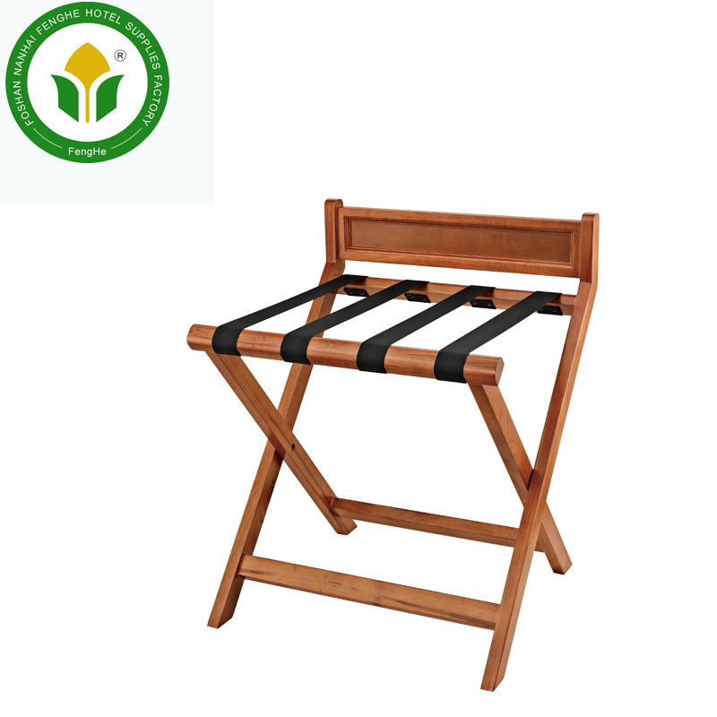 Customized modern wooden folding luggage stand luggage rack for guestroom