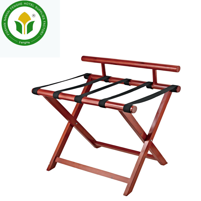 Customized modern wooden folding luggage stand luggage rack for guestroom