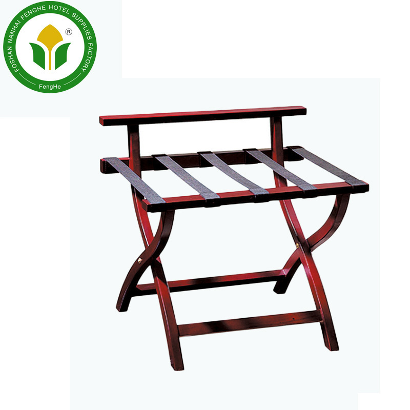 Customized modern wooden folding luggage stand luggage rack for guestroom