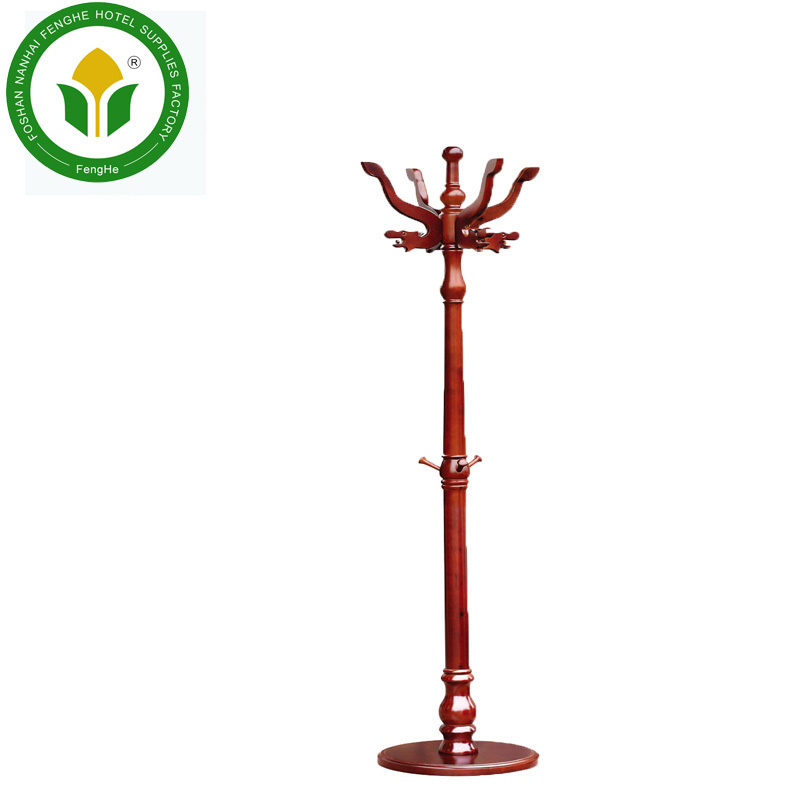 Hospitality supplies vertical wooden antique clothes hangers standing clothes tree clothes rack