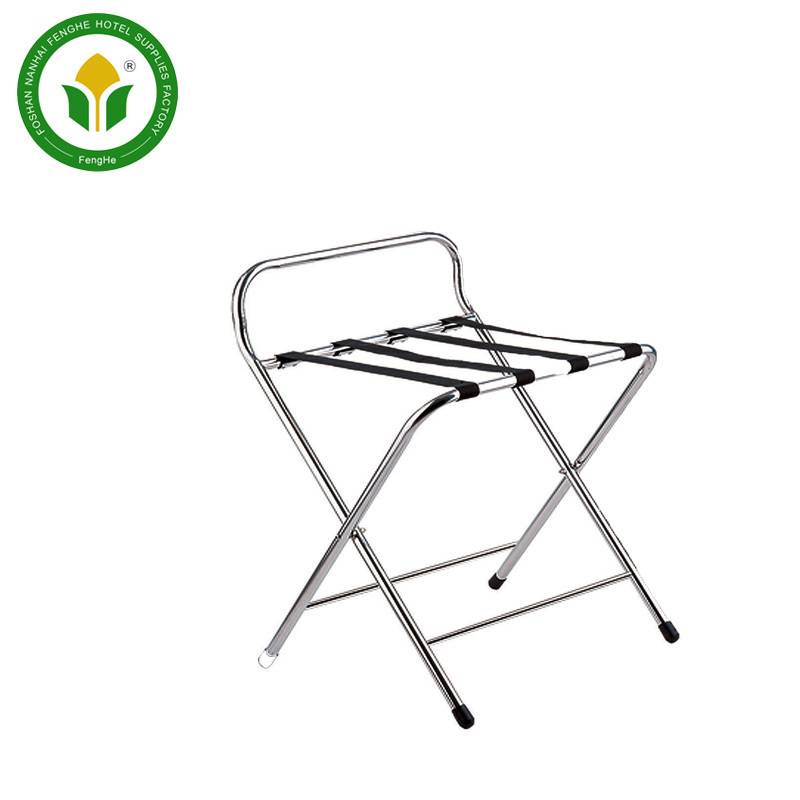 Golden stainless steel folding luggage stand luggage rack for hotel guestroom