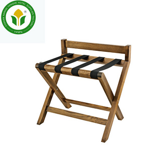 Customized modern wooden folding luggage stand luggage rack for guestroom