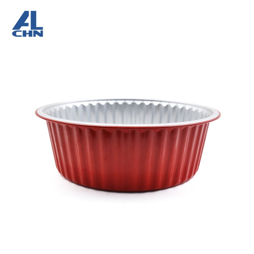 2500ML/85oz  Gold inside,Black outside Round Aluminum Foil BBQ Roasitng Container For Party Food Tray China Supplier