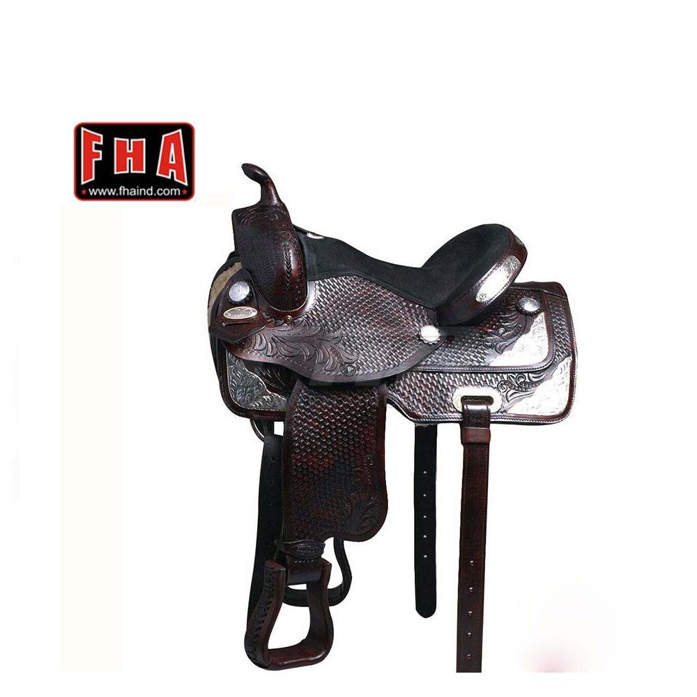 Western Horse Saddle Leather Seat Tree OEM Customized Style Color Horse Saddle