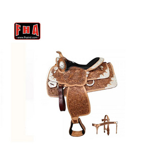 Western Horse Saddle Leather Seat Tree OEM Customized Style Color Horse Saddle