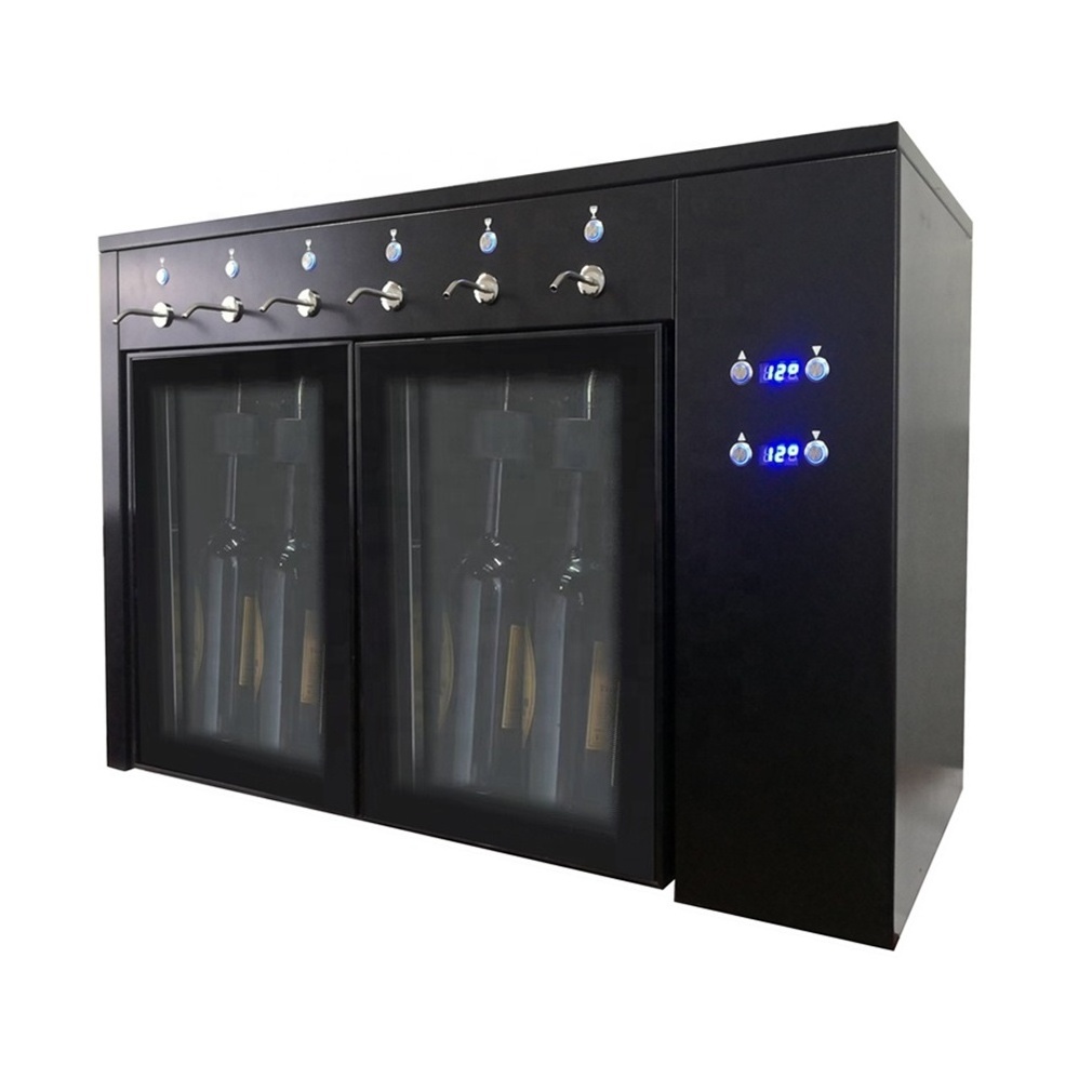 Pvc Tube Automatic 6 Bottle Wine Dispenser And Fridge Stainless Steel