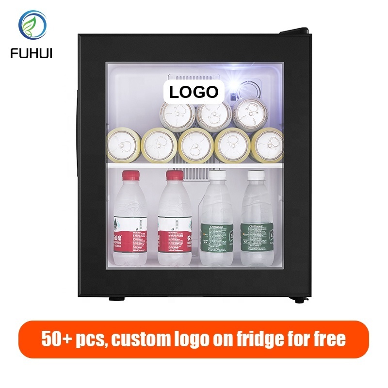 Logo Cost Free 40L Bar Fridge Mini Refrigerator Transparent Door Frigobar