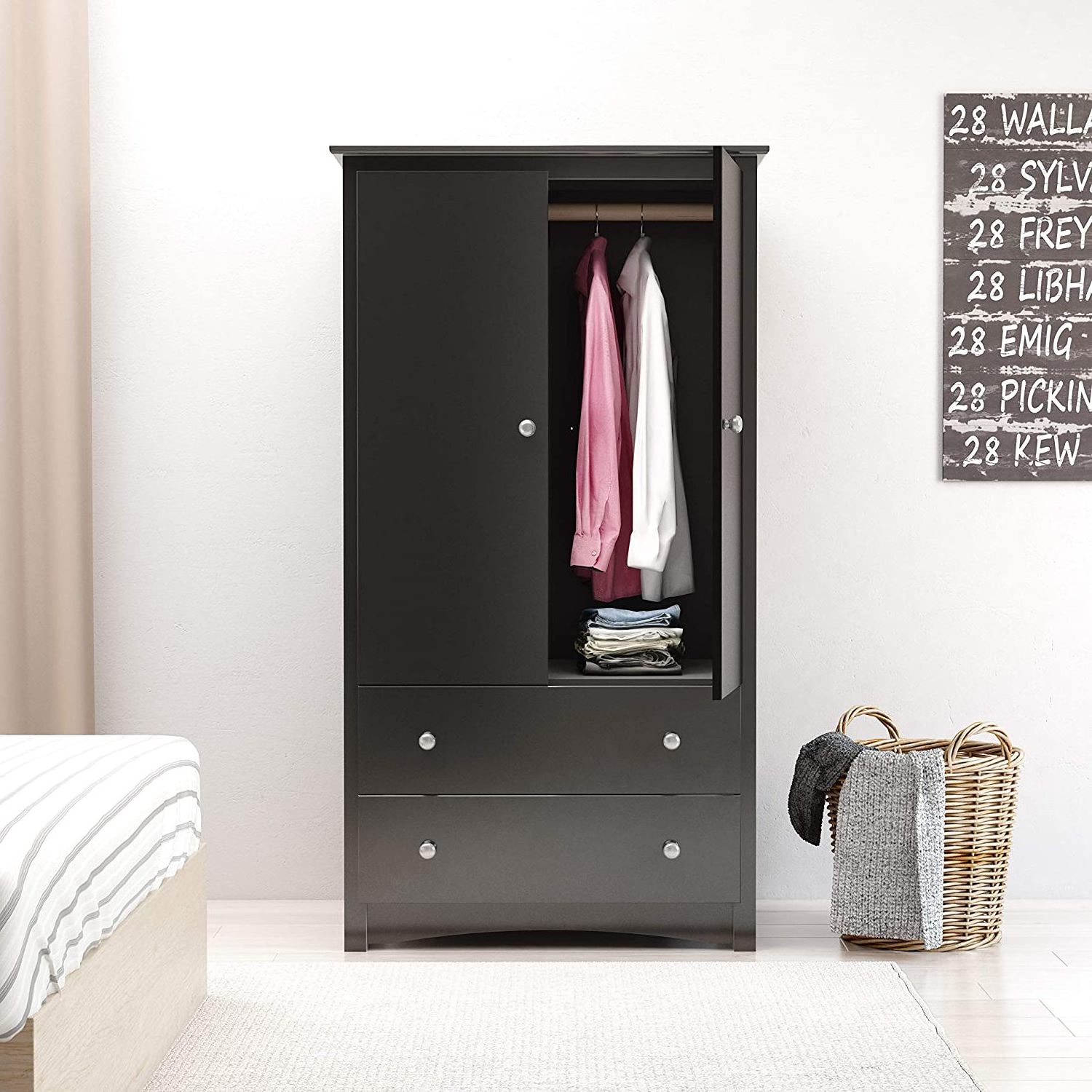 Bedroom Furniture Armoire Simple Storage Wooden Organizers Modern Bedroom Closet Wardrobes