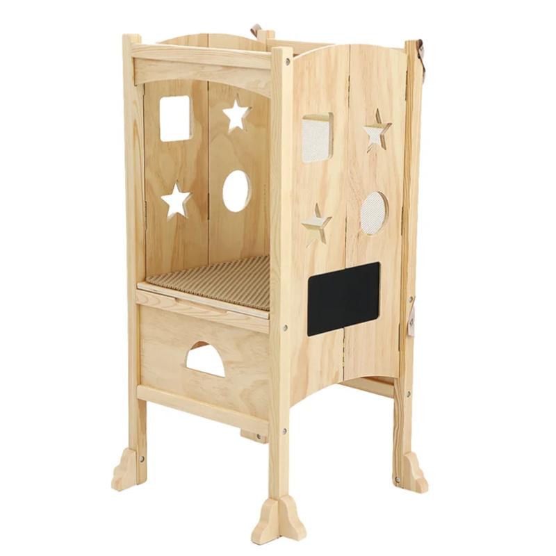 Kitchen Helper Folding Step Stool Wooden Learning Tower