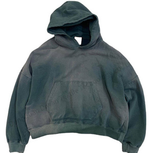 OEM Manufacturer custom cropped hoodies men clothes heavyweight cotton oversized sun faded hoodie blank vintage acid wash hoodie