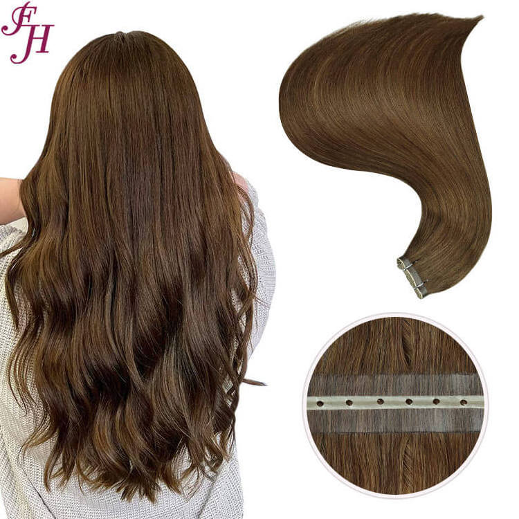 FH remy russian XO  hair weft 100g invisible pu human hair seamless skin weft hair extension with hole