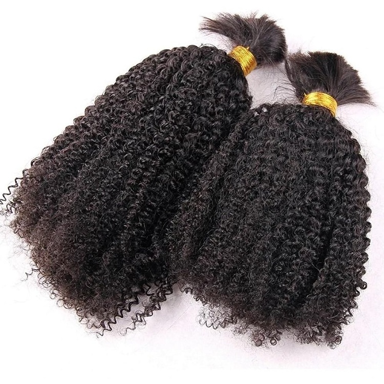 FH 100% Virgin Braids Hair Afro Kinky Deep Curly Wave Bulk Hair Extension no Weft Afro Kinky Bulk Human Hair for Braiding