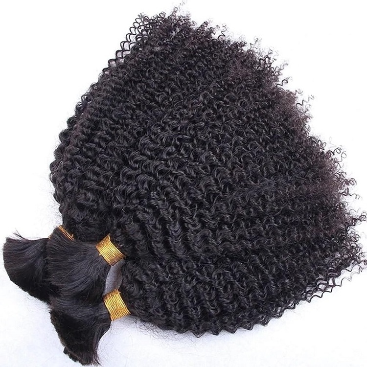 FH 100% Virgin Braids Hair Afro Kinky Deep Curly Wave Bulk Hair Extension no Weft Afro Kinky Bulk Human Hair for Braiding