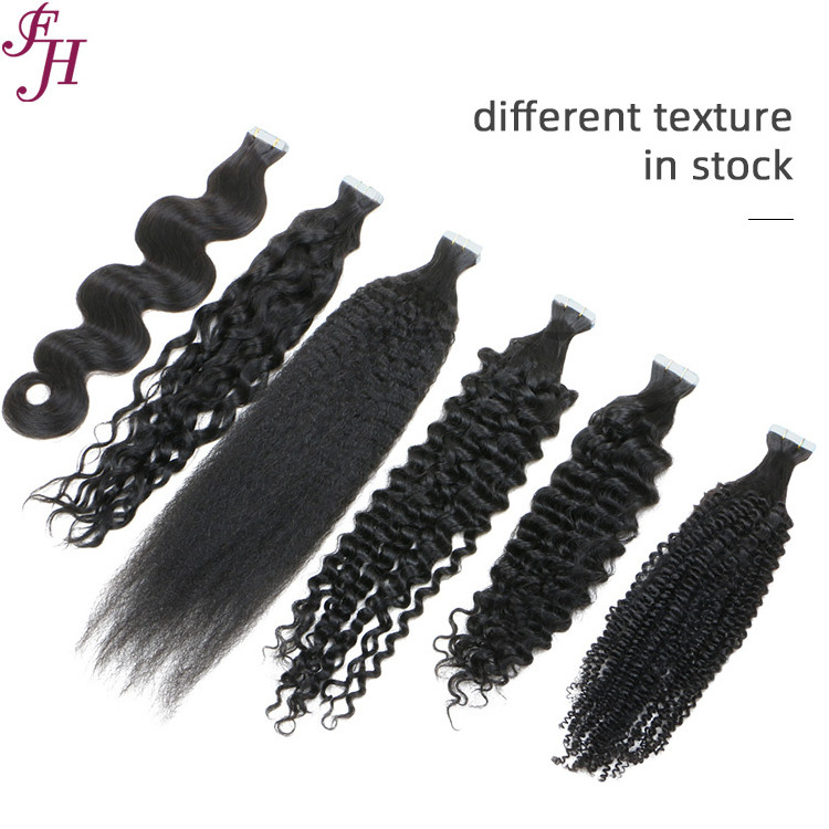 FH Wholesale Vietnam Tape 100% Virgin Remy Hair Extension Double Side Kinky Straight Tape In Virgin Human Hair Extension