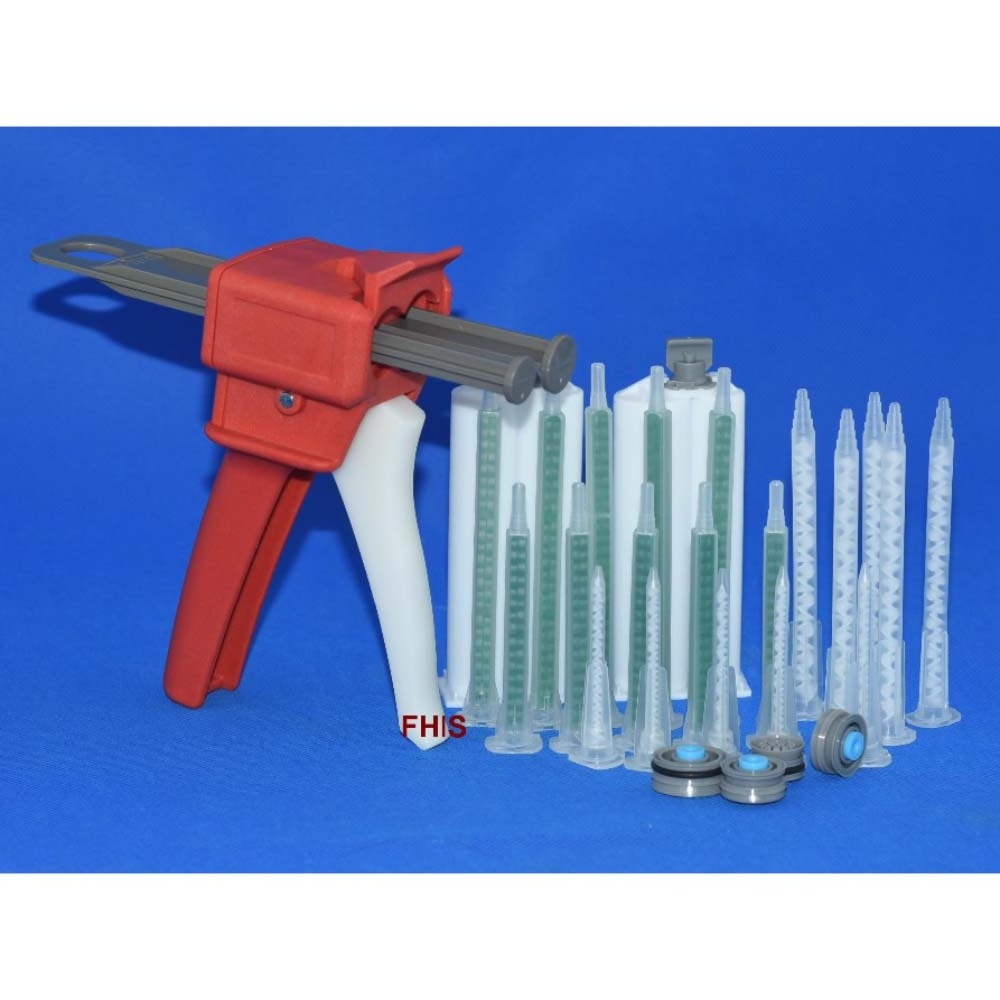 Latest Style Chinese Red 50ml AB Glue Cartridge 2:1 1:1 Manual Dispense Gun with Cartridge Combinations